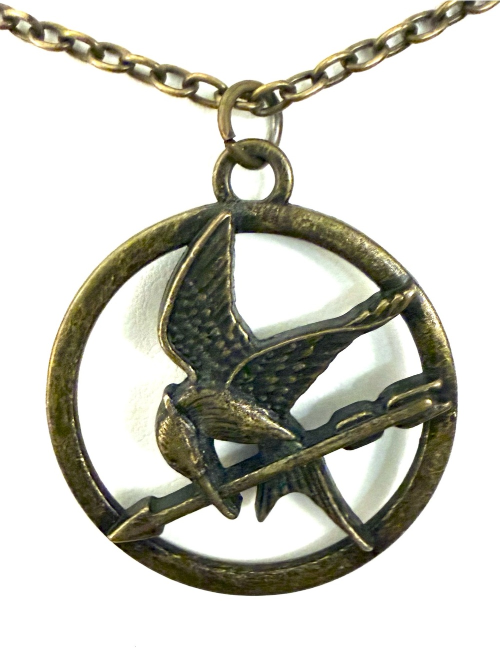Hunger Games Mockingjay Necklace • Lionsgate Bronze Bird Arrow Pendant